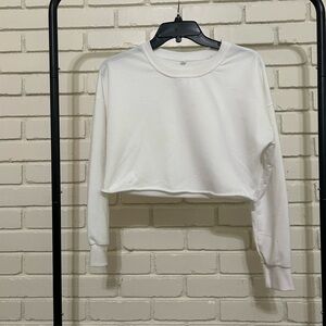 White Women's Cropped Sweatshirt in Size Small